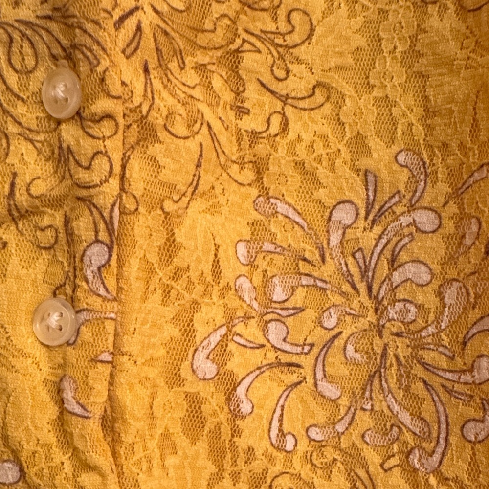 INC International Concepts Yellow Sleeveless Floral Lace Overlay Women Top - Picture 10 of 15